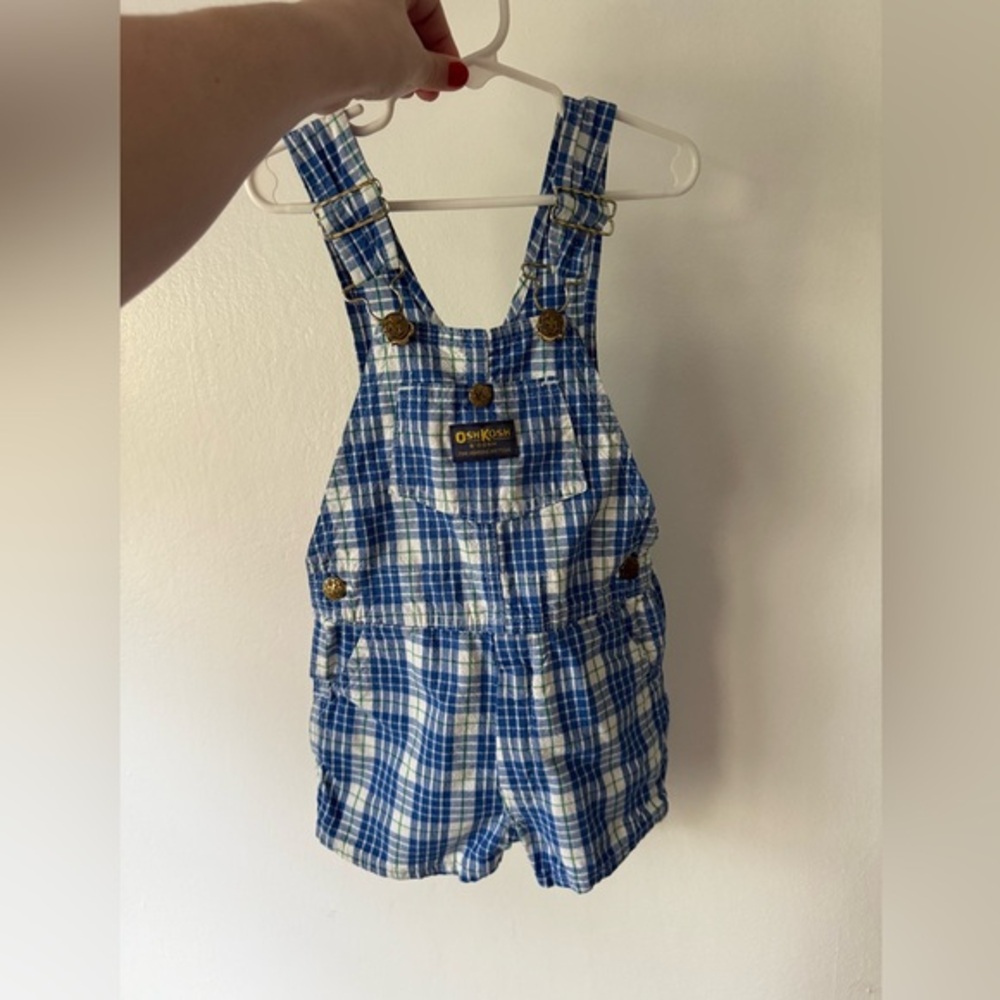 OshKosh B'gosh Blue Plaid Kids Overalls